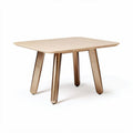 Wooden square table with metal legs for dining or workspace 80 x 80 x 75cm