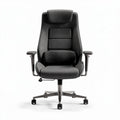 Ergonomic office chair with adjustable armrests and lumbar support in grey fabric
