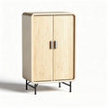 Bamboo storage cabinet with metal legs 80 x 45 x 120cm in natural finish