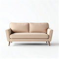 Beige two-seater sofa with wooden legs for living room use 180 x 85 x 80cm